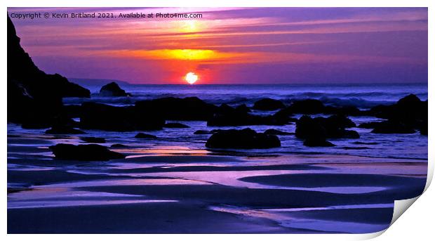 coastal sunset Print by Kevin Britland