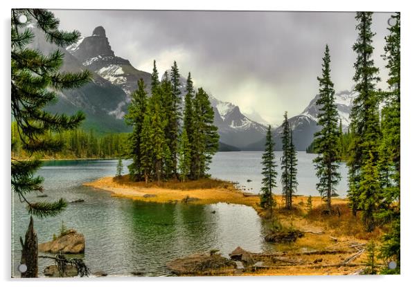 Maligne Lake, Canada Acrylic by Mark Llewellyn