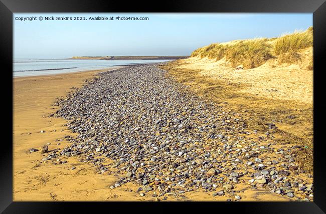 Burry Port Beach just west of Burry Port  Framed Print by Nick Jenkins