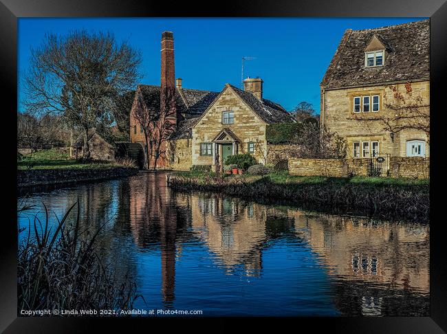 The Old Mill, Lower Slaughter, Cotswolds Framed Print by Linda Webb