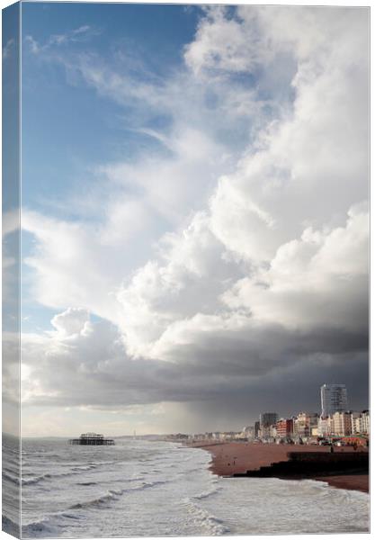 A storm passes over Brighton and Hove Canvas Print by Neil Overy