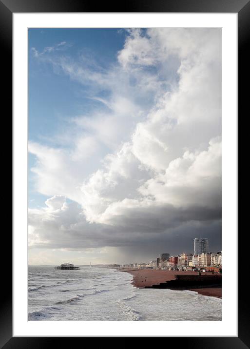 A storm passes over Brighton and Hove Framed Mounted Print by Neil Overy