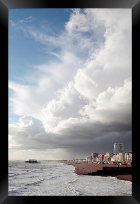 A storm passes over Brighton and Hove Framed Print by Neil Overy