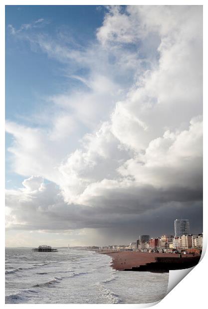 A storm passes over Brighton and Hove Print by Neil Overy