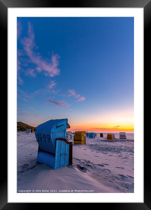 Beach chairs on Juist Framed Mounted Print by Dirk Rüter
