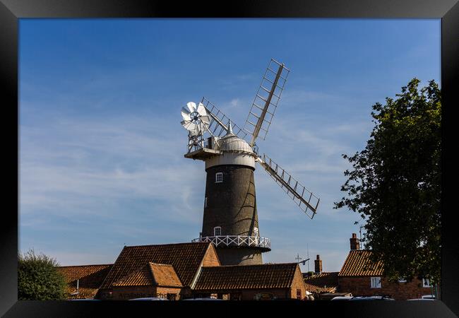 Bircham Windmill in Norfolk seen in bright sunlight Framed Print by Clive Wells