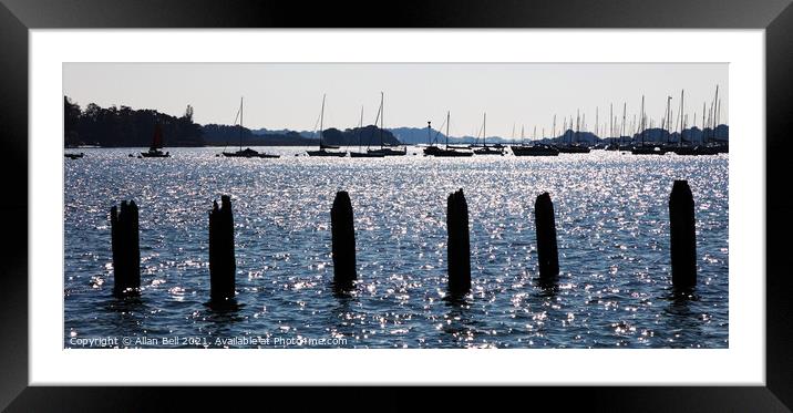 Posts in Water Bosham Harbour Chichester Framed Mounted Print by Allan Bell