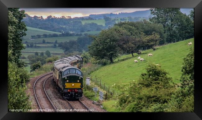 Vintage train in the Yorkshire Dales Framed Print by Richard Perks