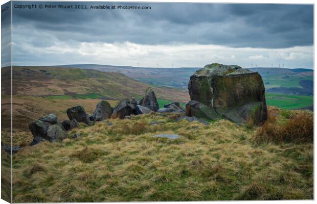 White House to stoodley Pike on the Pennine Way Canvas Print by Peter Stuart