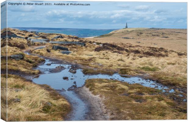 White House to stoodley Pike on the Pennine Way Canvas Print by Peter Stuart