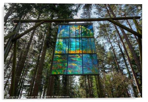 Forest Cathedral Stained Glass Window Acrylic by Tracey Turner
