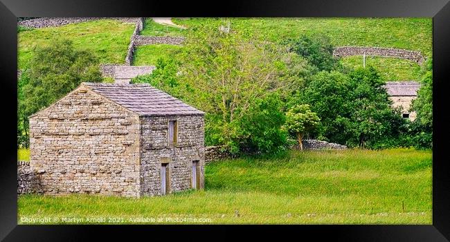Swaledale Stone Barns at Muker Framed Print by Martyn Arnold