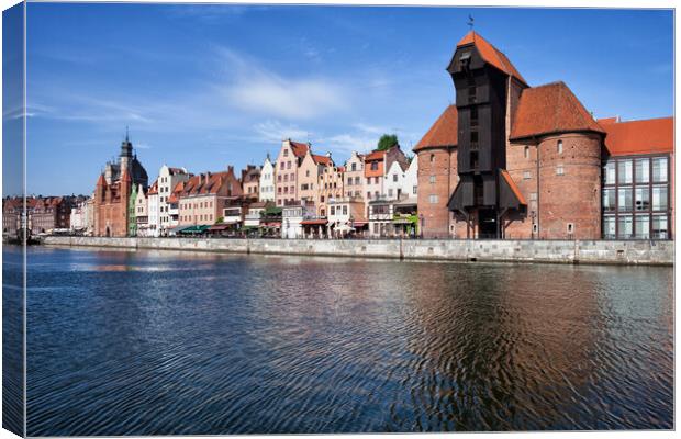 Old Town of Gdansk River View Canvas Print by Artur Bogacki