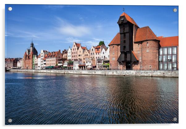 Old Town of Gdansk River View Acrylic by Artur Bogacki