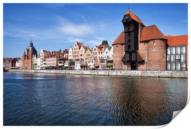 Old Town of Gdansk River View Print by Artur Bogacki