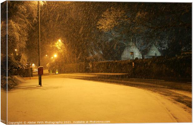 Winters Night in Alloway Canvas Print by Alister Firth Photography