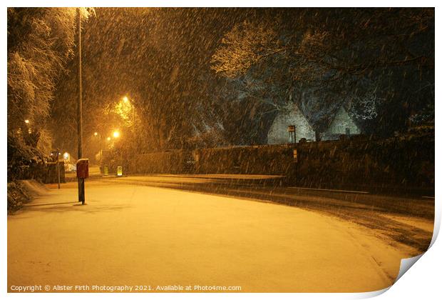 Winters Night in Alloway Print by Alister Firth Photography