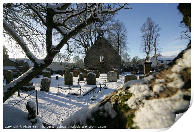 Winter Auld Kirk  Print by Alister Firth Photography