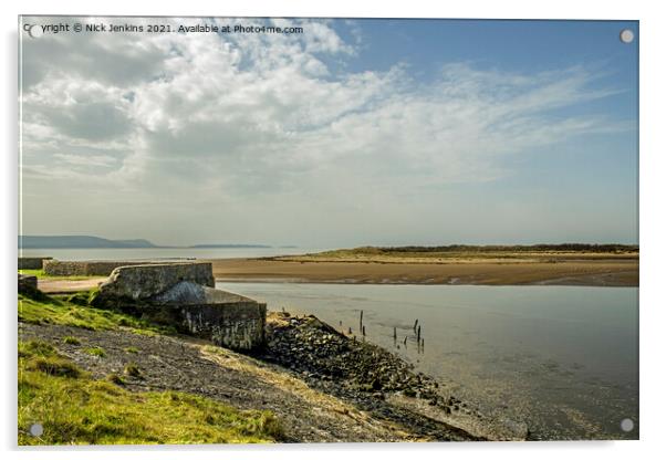 The remains of the old Burry Port harbour entrance Acrylic by Nick Jenkins