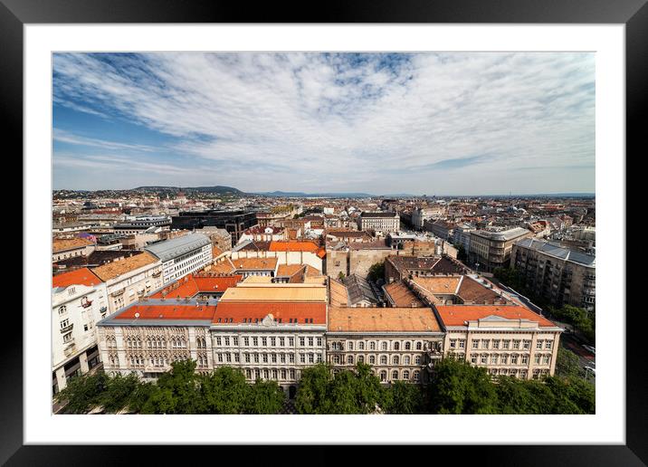 Budapest City From Above Framed Mounted Print by Artur Bogacki