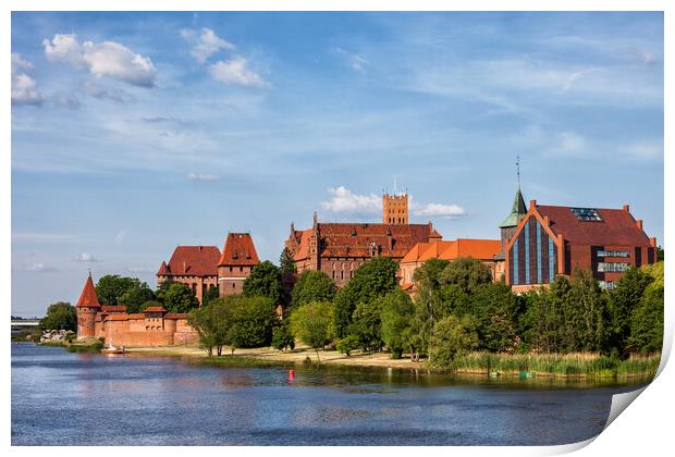 The Malbork Castle and Town in Poland Print by Artur Bogacki