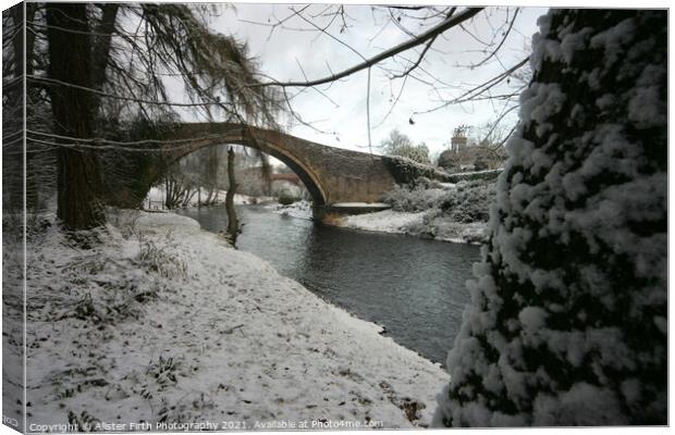 Brig O Doon  in winter Canvas Print by Alister Firth Photography