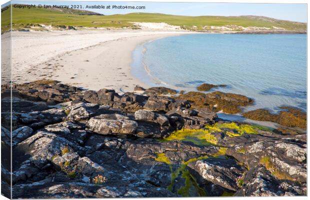 Sandy beach South Bay, Vatersay island, Barra, Outer Hebrides, Scotland, UK Canvas Print by Ian Murray