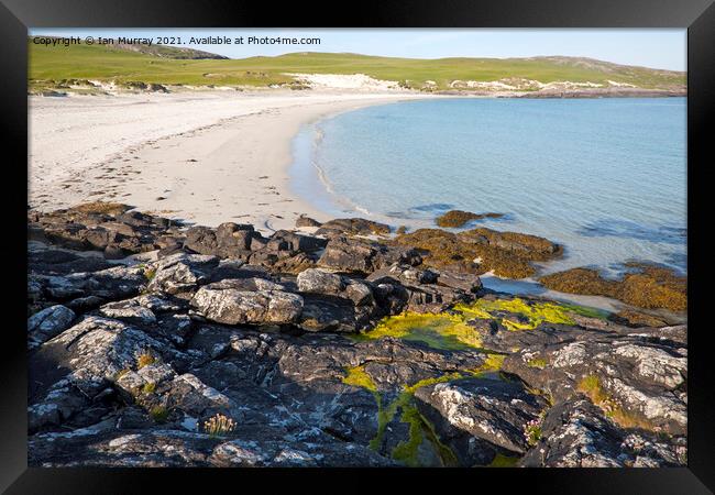 Sandy beach South Bay, Vatersay island, Barra, Outer Hebrides, Scotland, UK Framed Print by Ian Murray