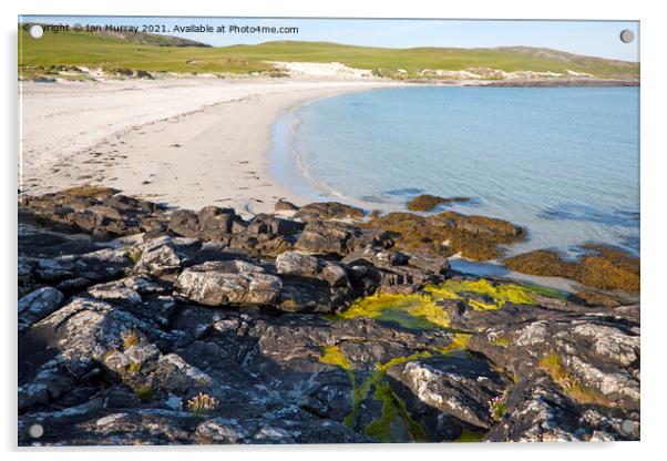 Sandy beach South Bay, Vatersay island, Barra, Outer Hebrides, Scotland, UK Acrylic by Ian Murray