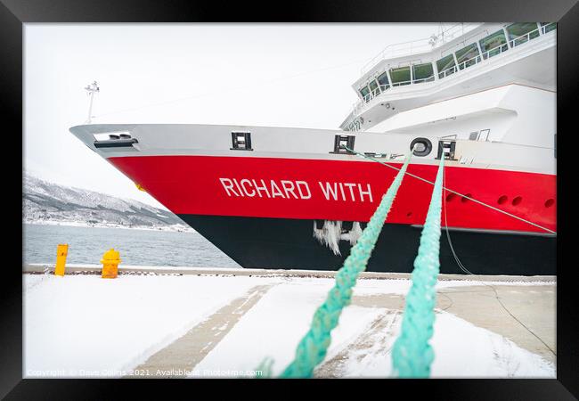 Hurtigruten Ship -Richard With Framed Print by Dave Collins