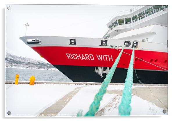 Hurtigruten Ship -Richard With Acrylic by Dave Collins