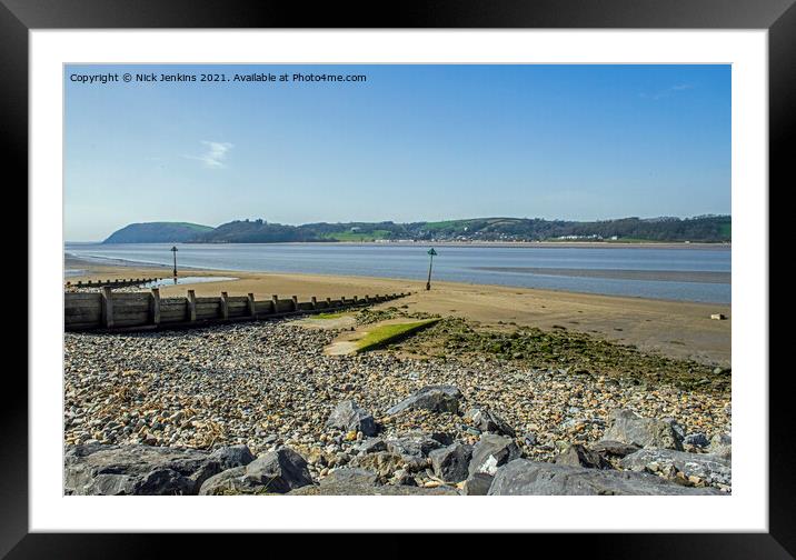 River Tywi estuary at Ferryside Carmarthenshire Framed Mounted Print by Nick Jenkins