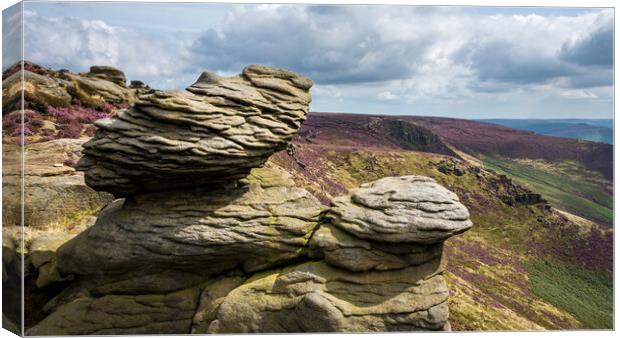Upper Tor, Kinder Scout, Derbyshire Canvas Print by Andrew Kearton