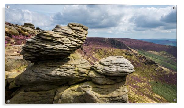 Upper Tor, Kinder Scout, Derbyshire Acrylic by Andrew Kearton