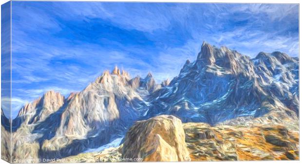  French Alps Panorama Art Canvas Print by David Pyatt