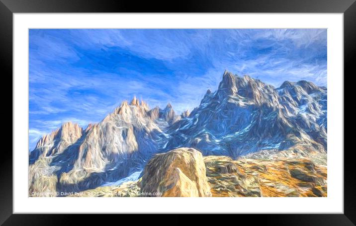  French Alps Panorama Art Framed Mounted Print by David Pyatt