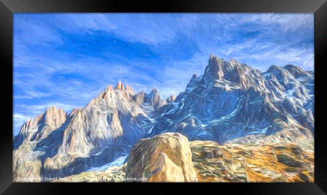  French Alps Panorama Art Framed Print by David Pyatt