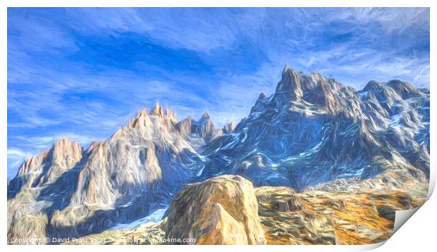  French Alps Panorama Art Print by David Pyatt