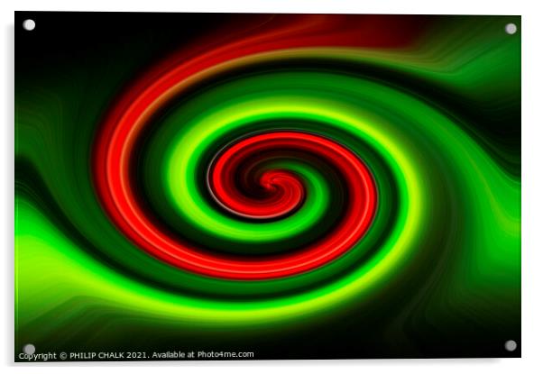 Abstract swirl vortex 448  Acrylic by PHILIP CHALK