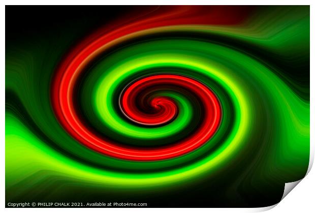 Abstract swirl vortex 448  Print by PHILIP CHALK