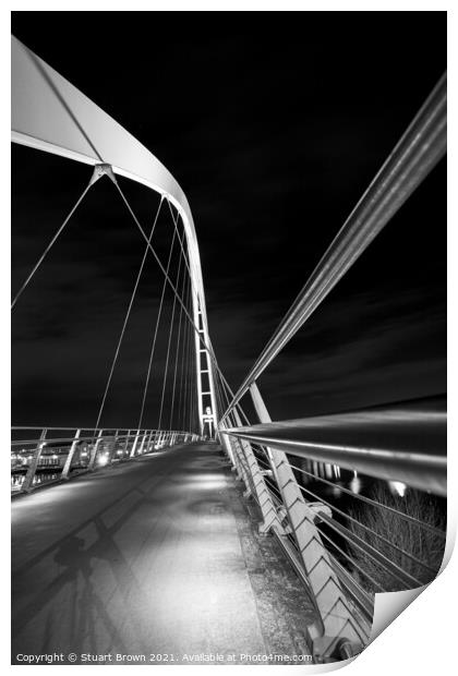 The Infinity Bridge, Stockton-on-tees Print by Stuart Brown