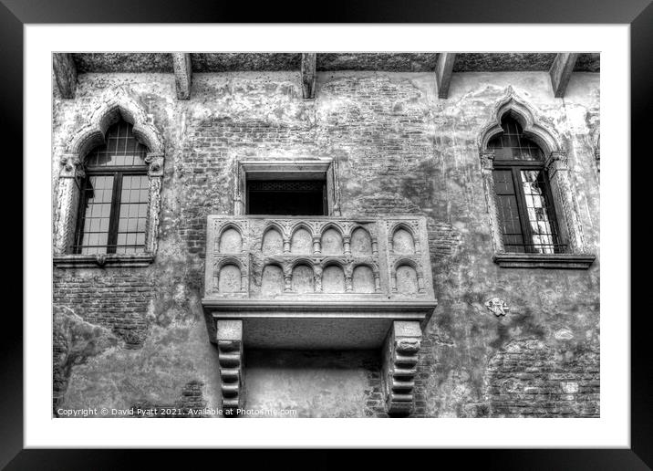 Juliet's Balcony Verona Framed Mounted Print by David Pyatt