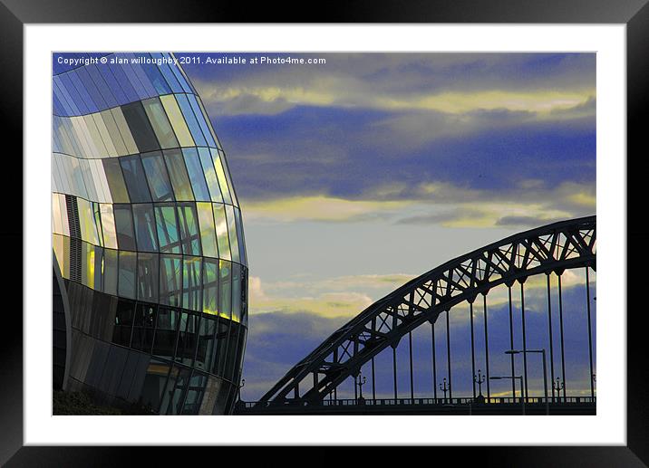 Newcastle Skyline Framed Mounted Print by alan willoughby