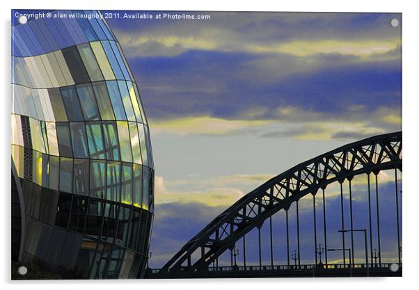 Newcastle Skyline Acrylic by alan willoughby