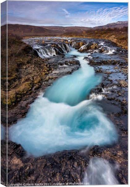Bruarfoss waterfall in Iceland Canvas Print by Paulo Rocha