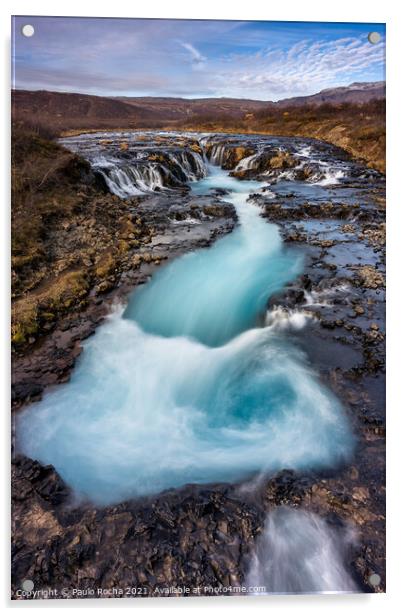 Bruarfoss waterfall in Iceland Acrylic by Paulo Rocha