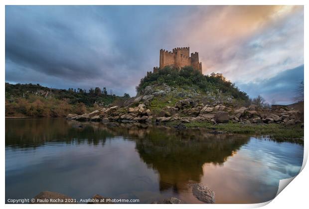 Almourol Castle in Portugal Print by Paulo Rocha