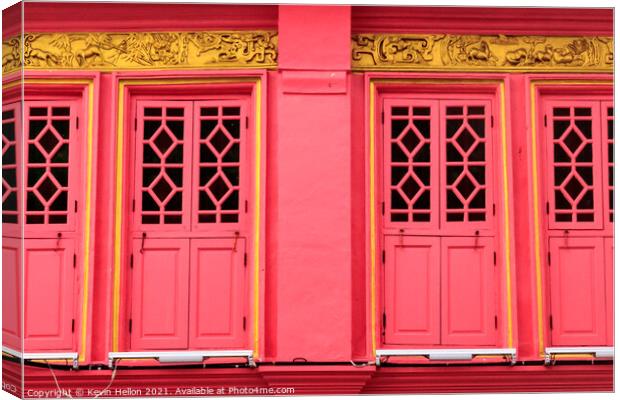 Colourful, restored sino portuguese architecture  Canvas Print by Kevin Hellon