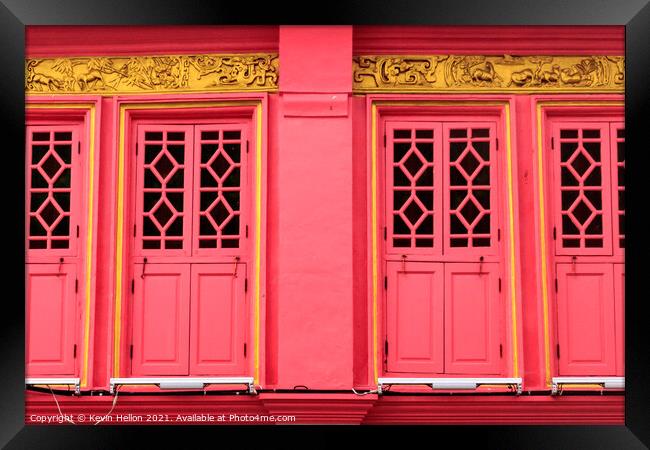 Colourful, restored sino portuguese architecture  Framed Print by Kevin Hellon