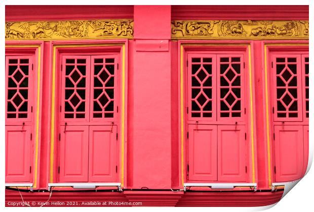 Colourful, restored sino portuguese architecture  Print by Kevin Hellon